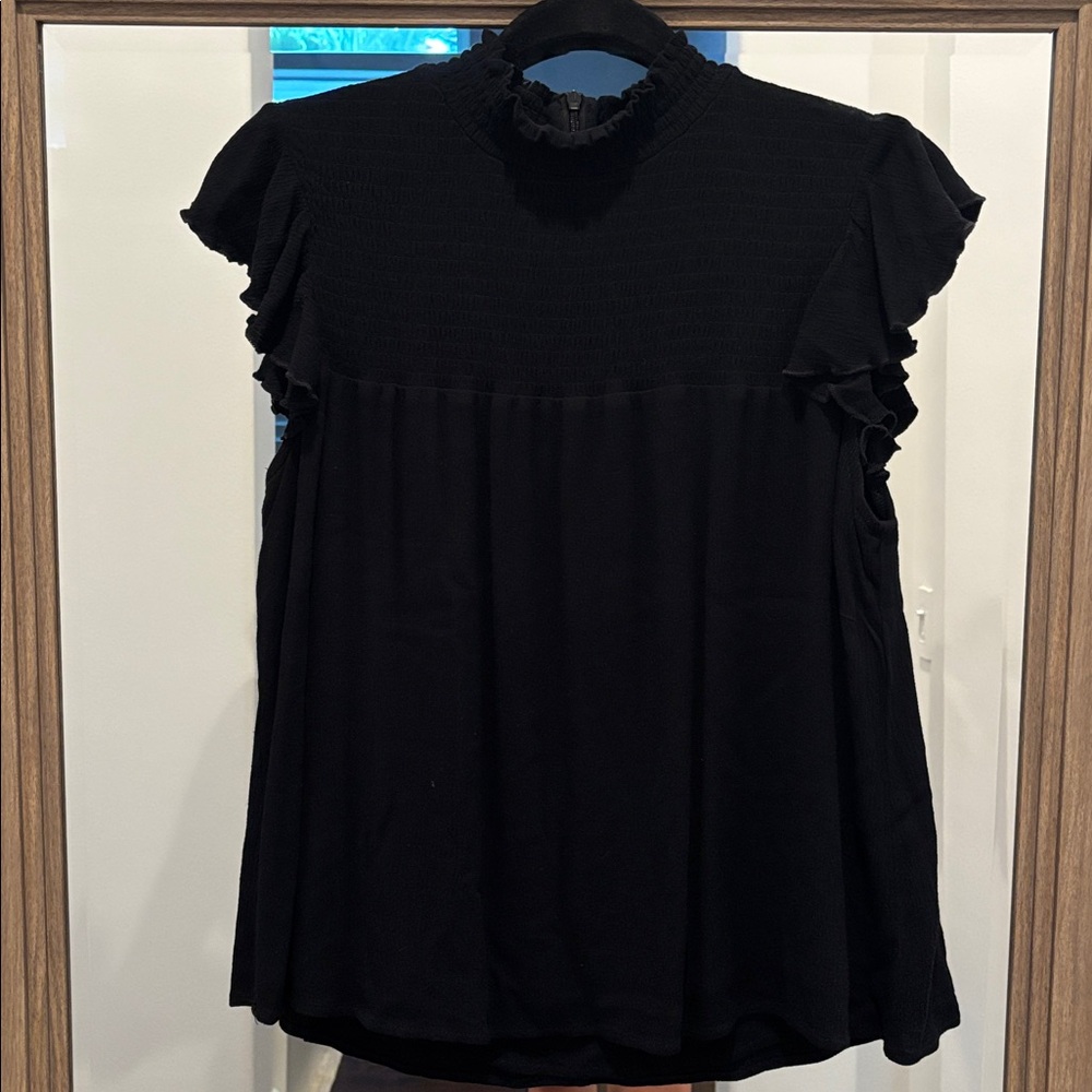 THML Black Ruffle Sleeve Blouse